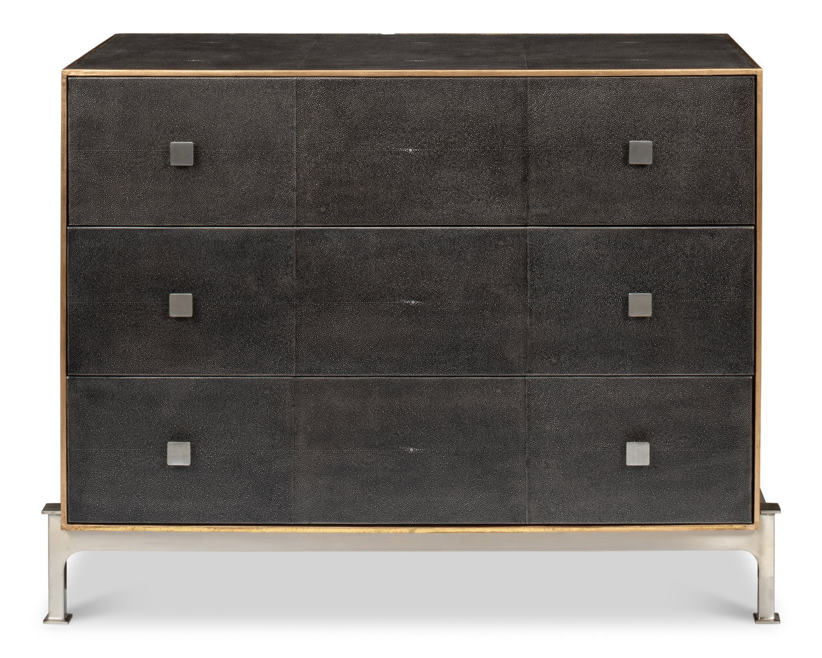 Grey Shagreen Dresser, by Sarreid, 1'8" length x 3'6" width x 2'10" height View 2