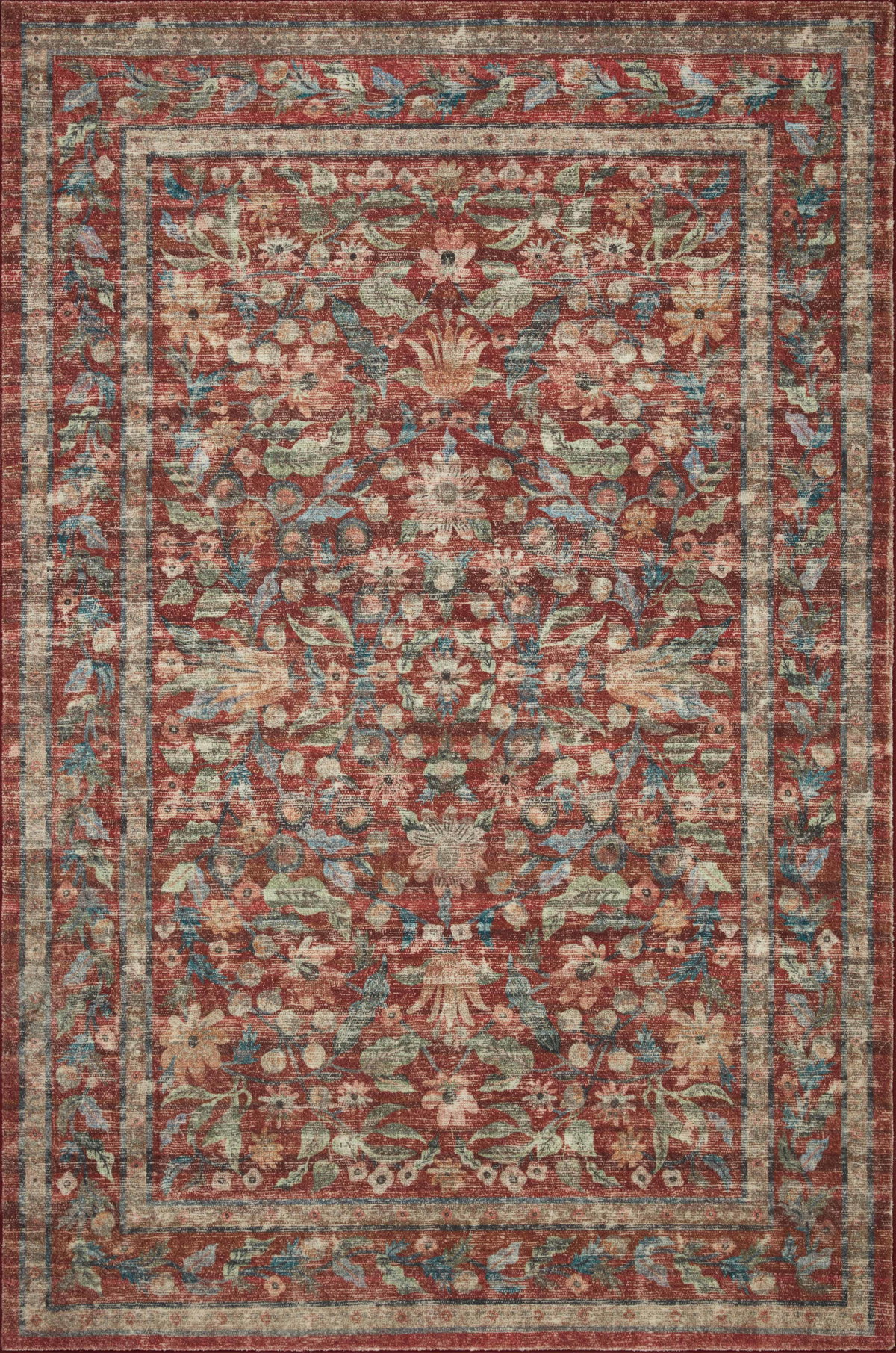Rifle Paper Co. x Loloi Courtyard Rug, 5' length x 7'6" width View 1