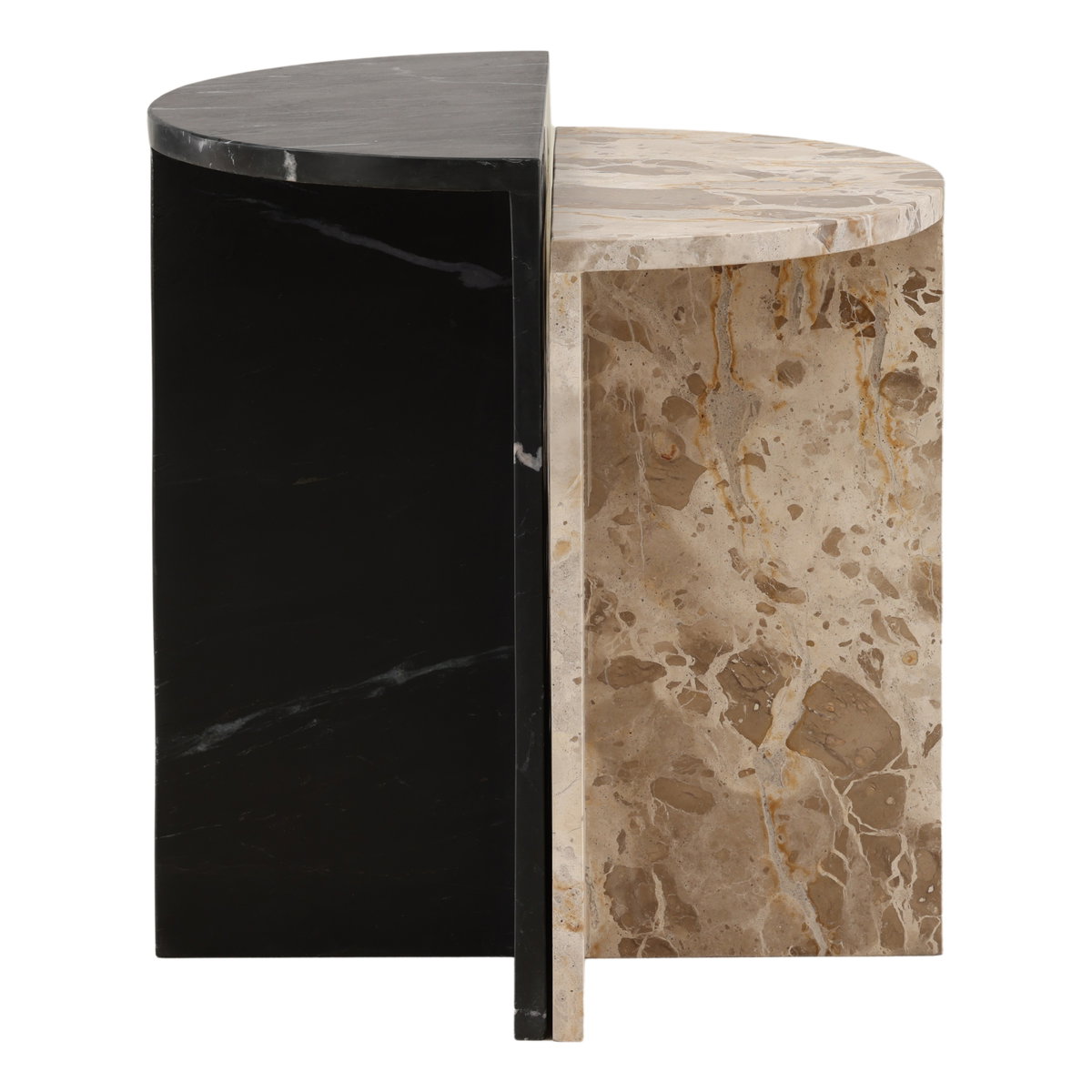 Harrington Nesting Table Set of 2 Black Cream, Side & End Table by Dovetail, 20" width x 22" height x 10" depth View 3