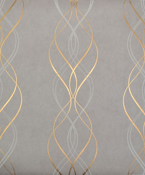 Aurora Grey & Gold Wallpaper