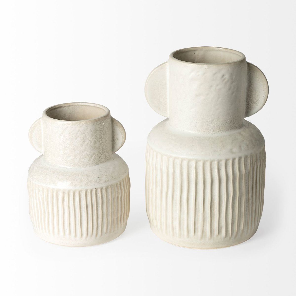 Judy Small Eggshell Ceramic Vase, by Mercana, 8.07" length x 6.69" width x 8.07" height View 6