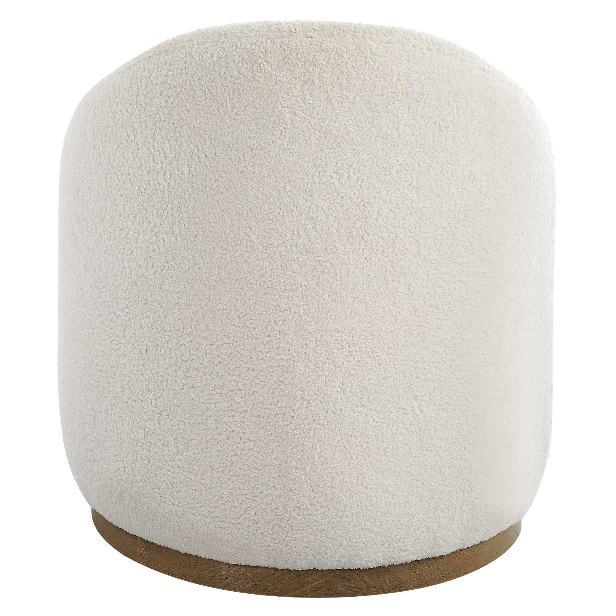 Swirl Swivel Sheepskin Ottoman, Furniture by Uttermost, 21" width x 24" height x 21" depth View 8