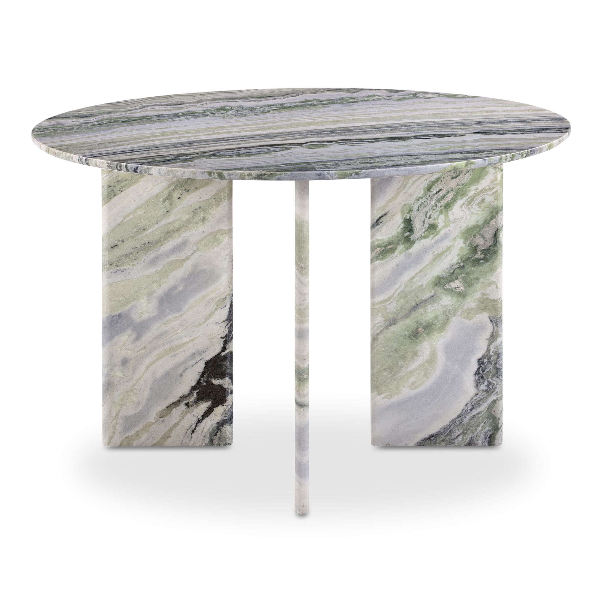 Celia Round Dining Table Green Onyx Marble, by Moe's Home, 48" width x 30" height x 48" depth View 1