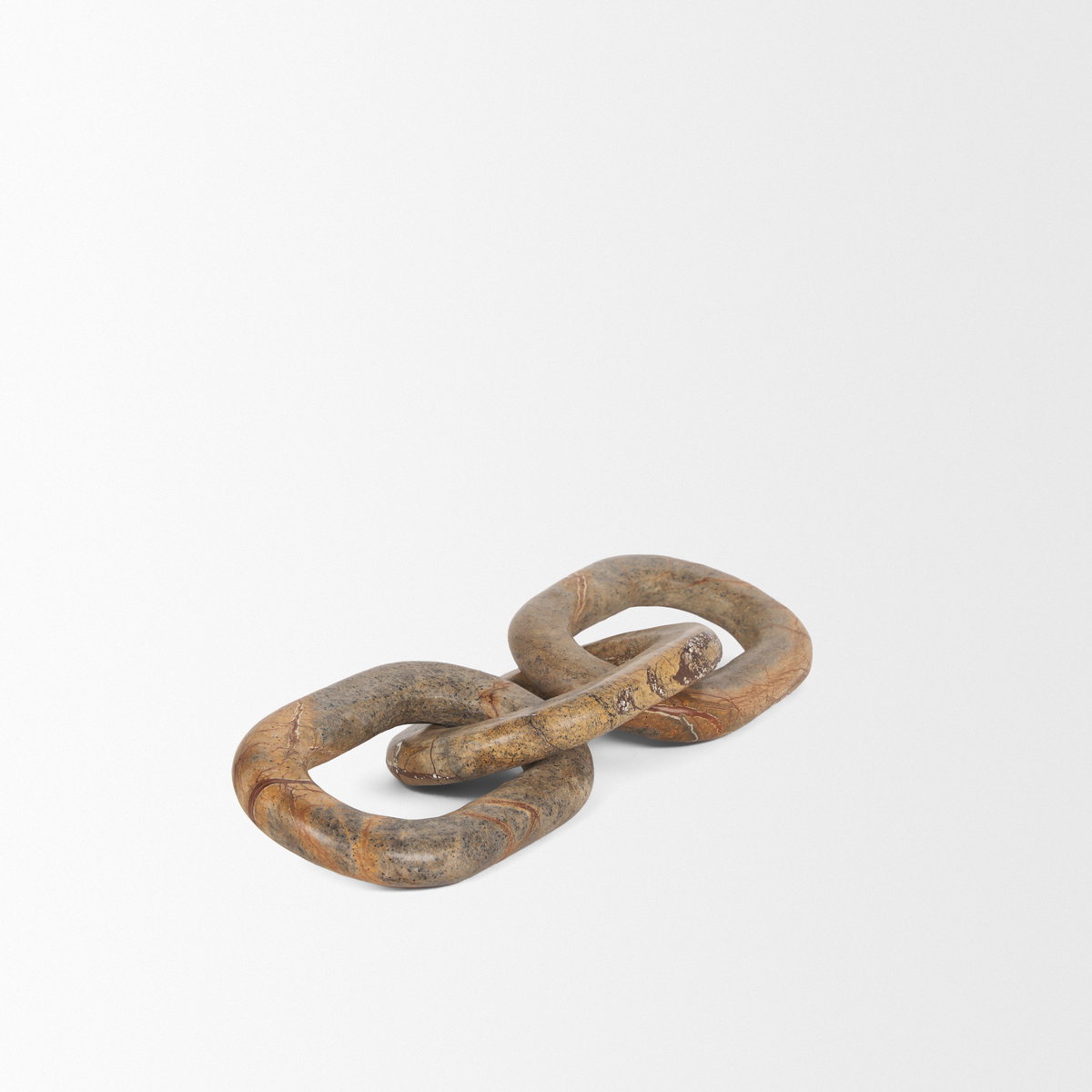 Reinir Red-Brown Marble Chain Link Decorative Object, by Mercana, 14" length x 4" width x 0.94" height View 8
