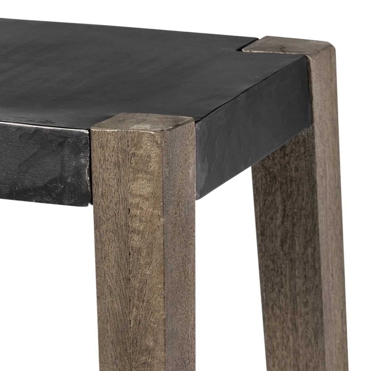 Nell Backless 26in Seat Counter Stool | Black Metal with Wood, Counter & Bar Stool by Mercana, 15" length x 15" width x 26" height View 9
