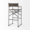 Direttore 19.3L x 19.3W x 44.1H Brown/Gray Suede with Metal Frame Bar Stool, Counter & Bar Stool by Mercana, 19.3" length x 20" width x 44.25" height thumbnail 5