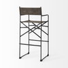 Direttore Backless 44.3in Seat Bar Stool | Brown/Gray Suede with Metal, Counter & Bar Stool by Mercana, 19.3" length x 20" width x 44.25" height thumbnail 5