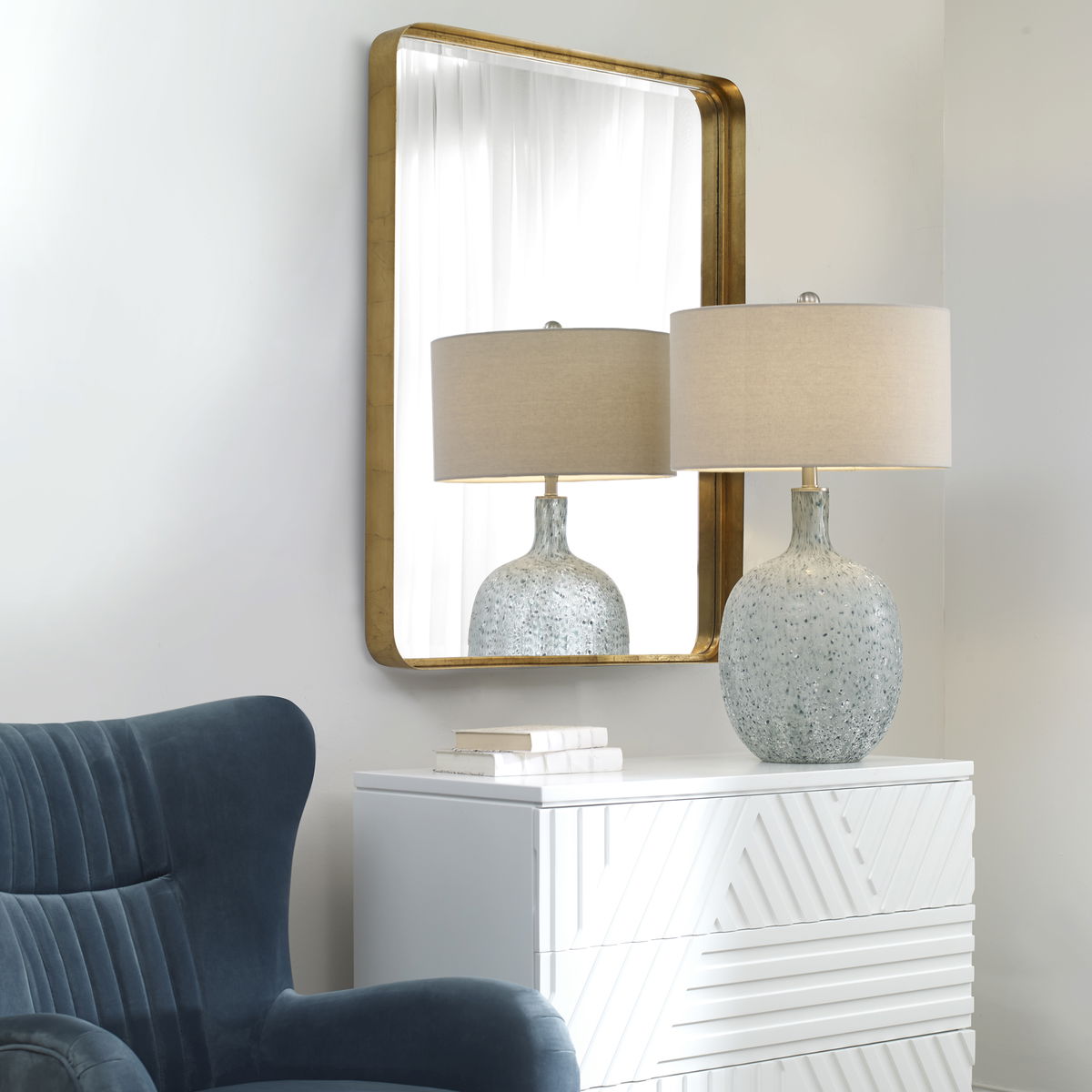 Crofton Gold Large Mirror, by Uttermost, 30" width x 40" height x 3" depth View 7