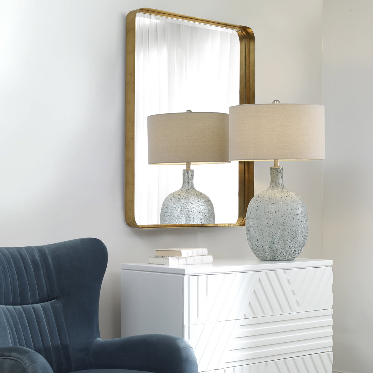 Crofton Gold Large Mirror, by Uttermost, 30" width x 40" height x 3" depth View 7
