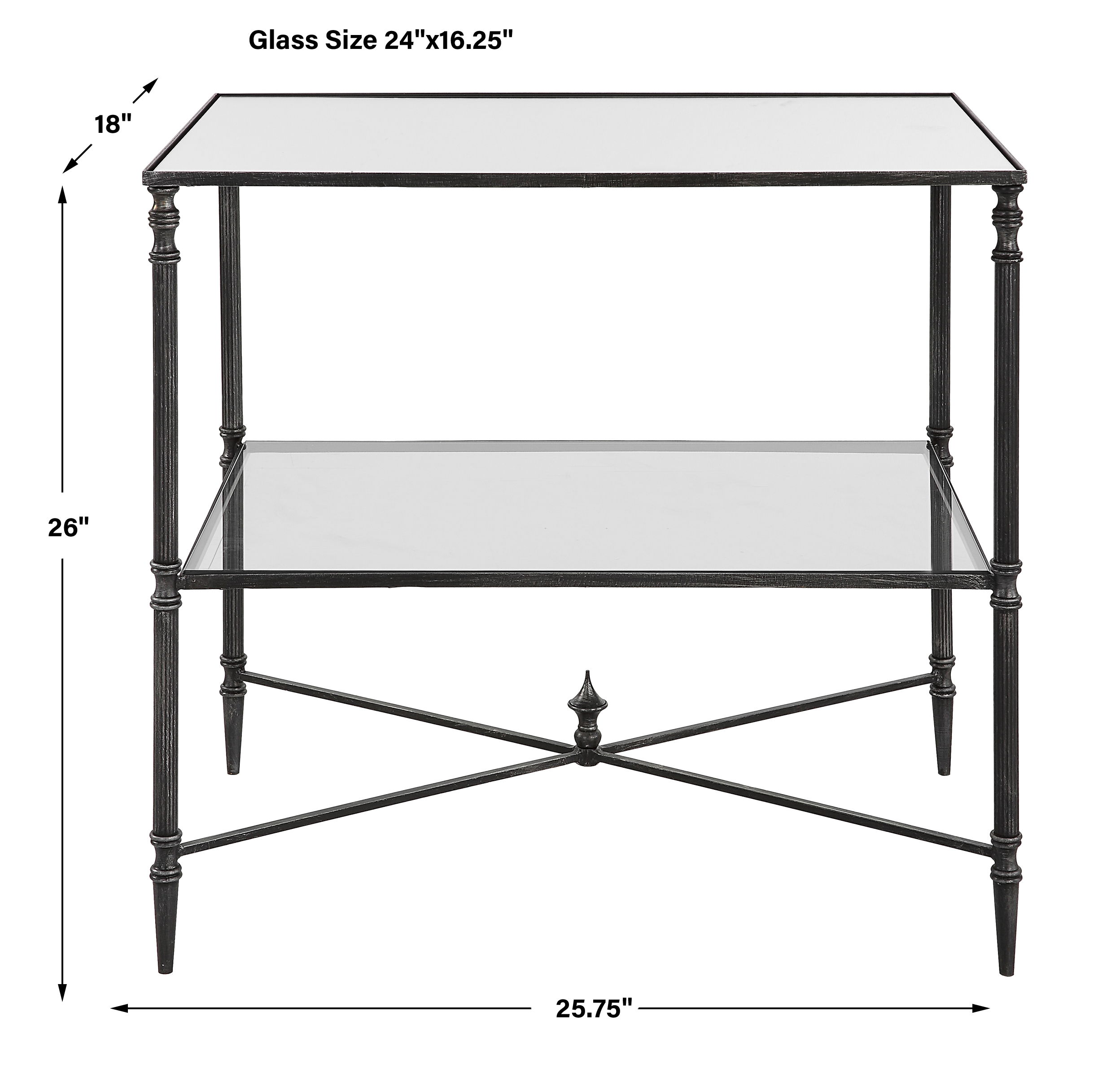 Henzler Mirrored Steel Lamp Table large image 