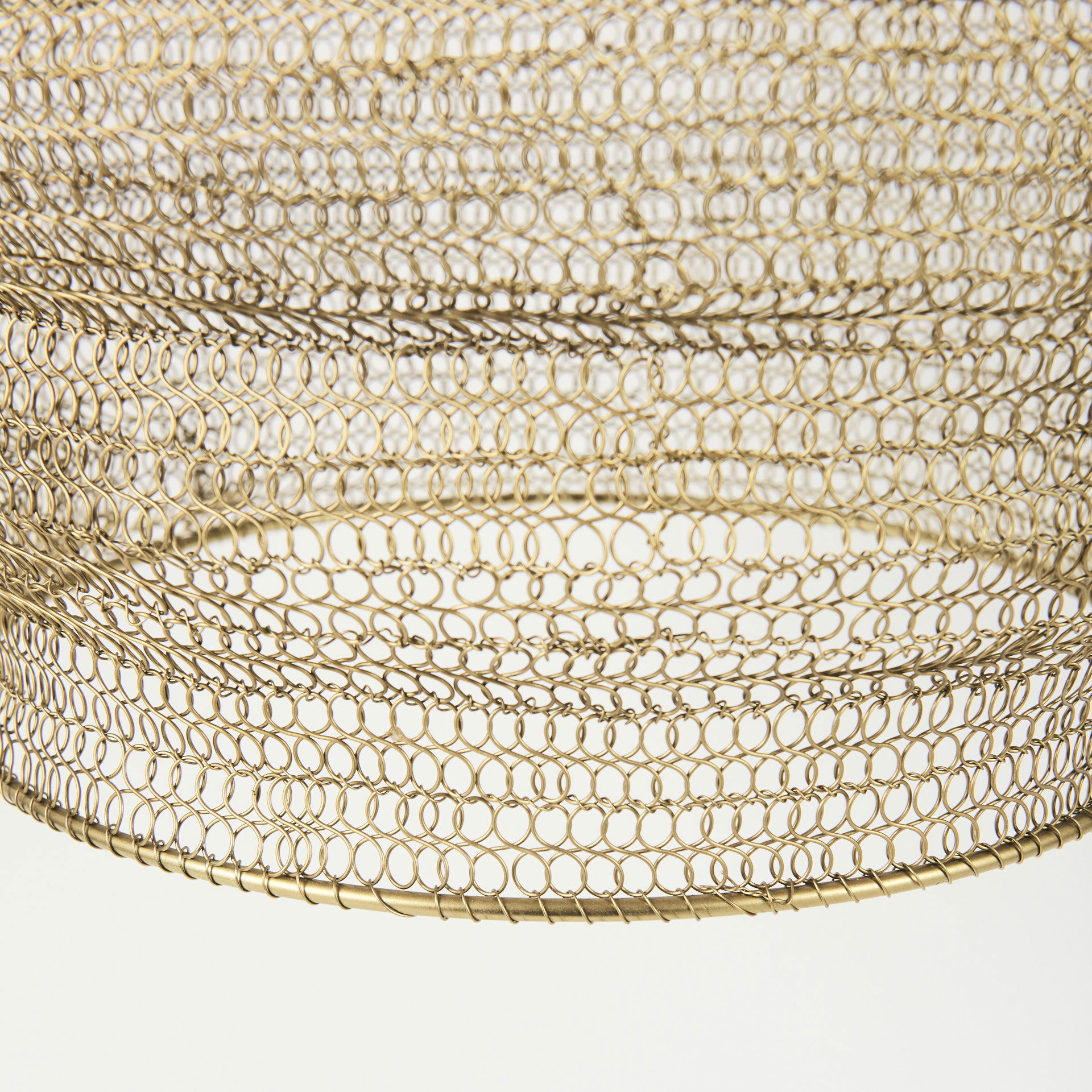 Halycon  Gold Mesh and Iron Pendant Light, by Mercana, 16" length x 16" width x 20" height View 8