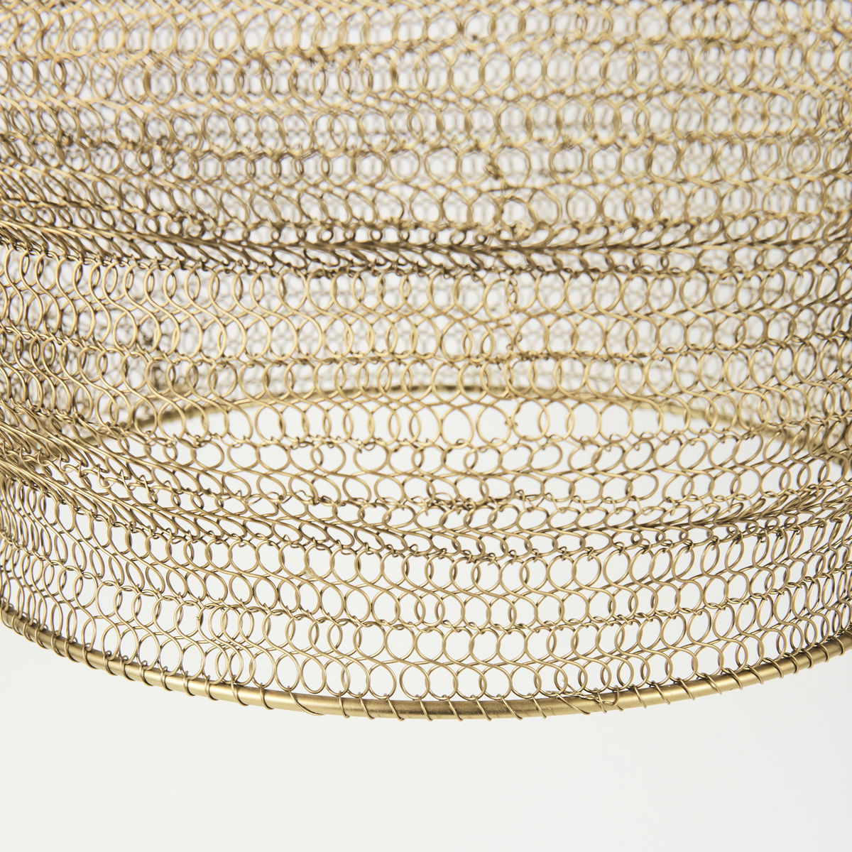 Halycon  Gold Mesh and Iron Pendant Light, by Mercana, 16" length x 16" width x 20" height View 8