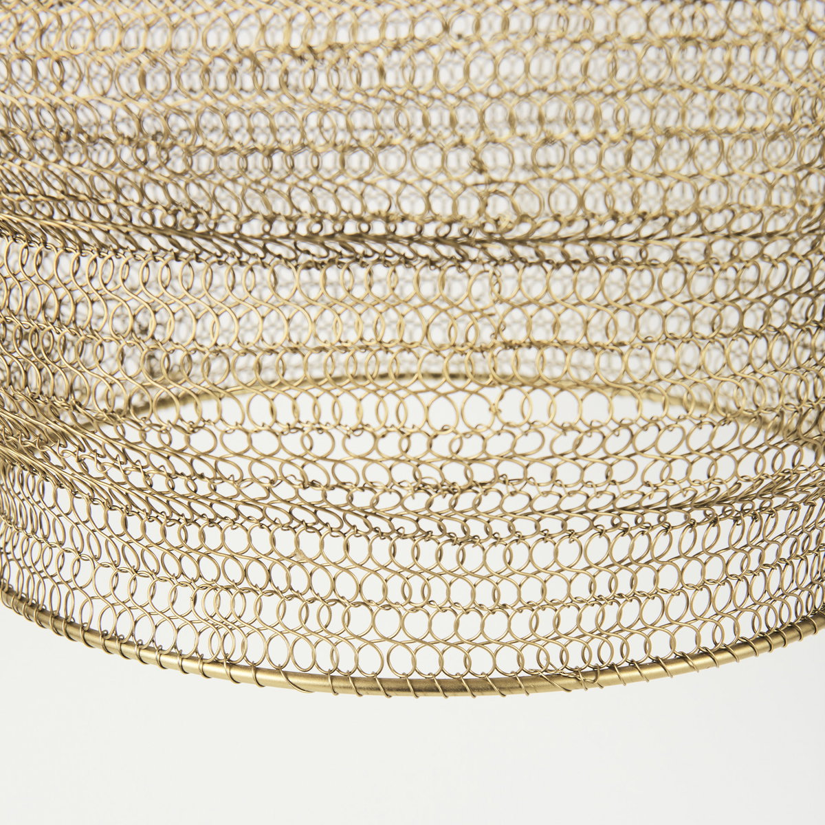 Halycon  Gold Mesh and Iron Pendant Light, by Mercana, 16" length x 16" width x 20" height View 8