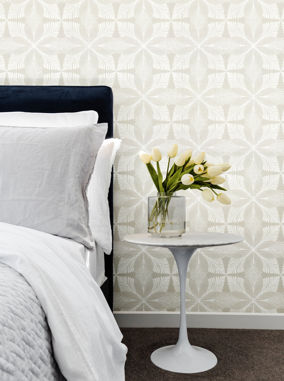 Roulettes Grey & White Wallpaper, by York Wall, 27' length x 2'3" width x 0.02" depth View 3