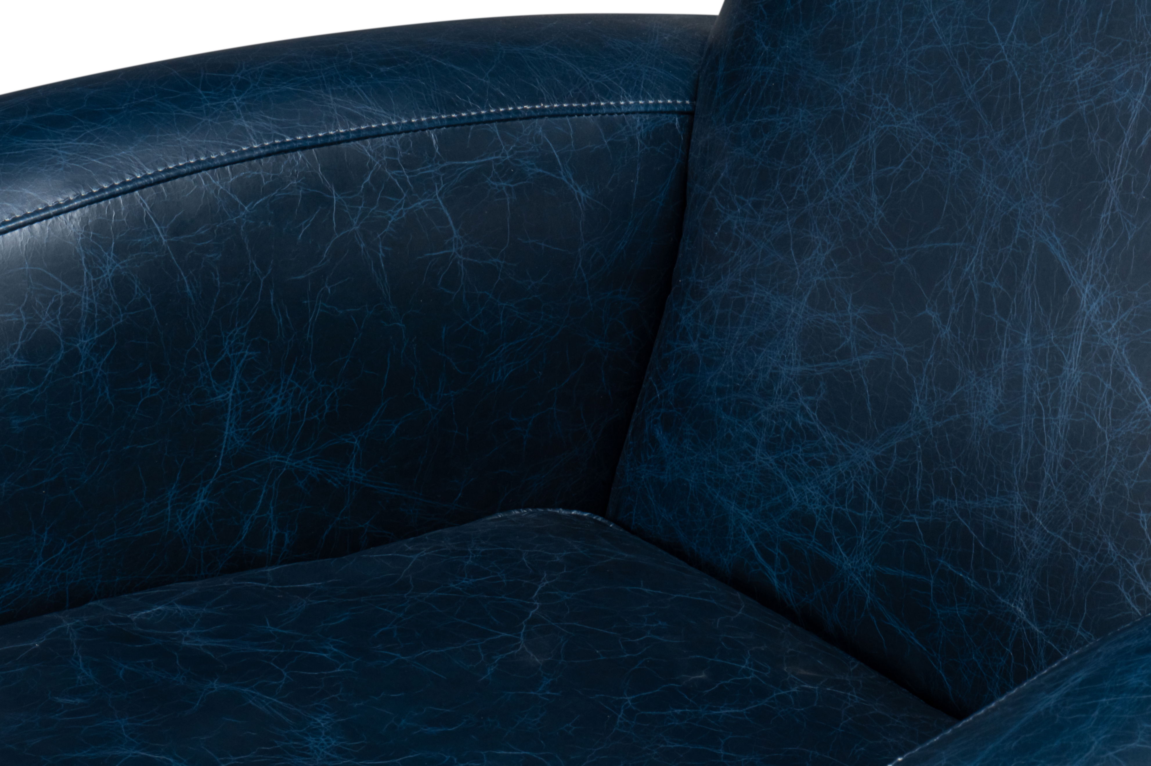 Taft Leather Swivel Chair, Chateau Blue large image 