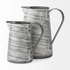 Serena II 11.2H Large Gray/White Textured Metal Jug, Decorative Jar by Mercana, 10" length x 7.1" width x 10.6" height thumbnail 5