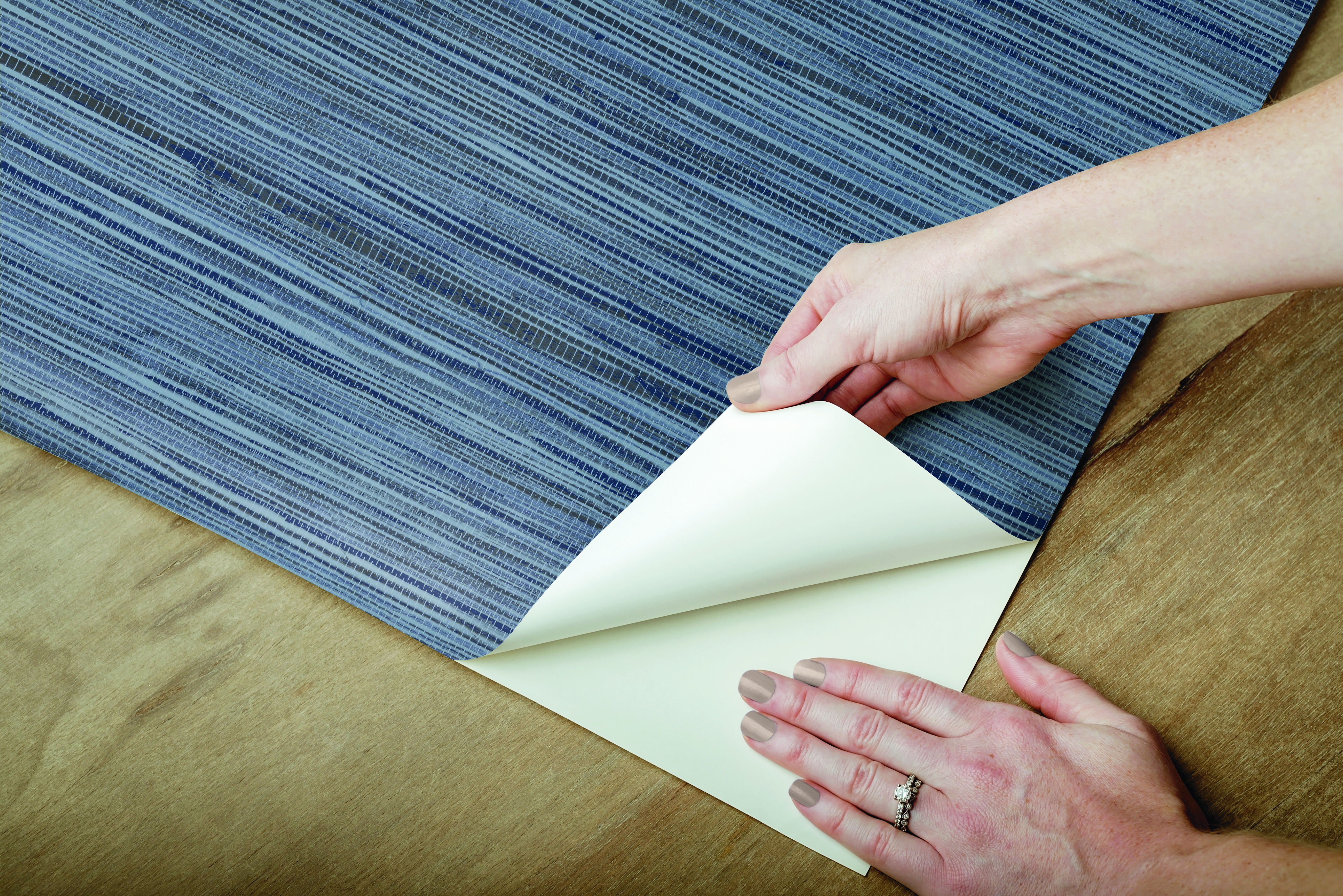 Bahia Grass Navy Peel & Stick Wallpaper large image 