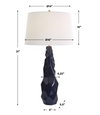 Kavos Geometric Blue Table Lamp, by Uttermost, 1'4" width x 2'7" height x 1'4" depth thumbnail 3