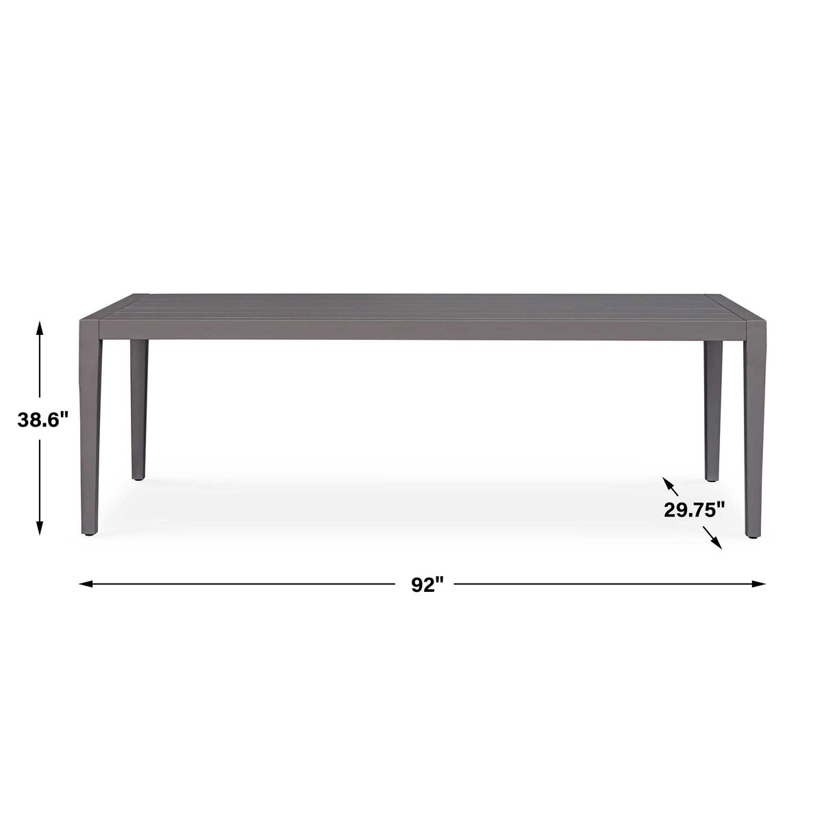 Polanco Outdoor Aluminum Dining Table, Outdoor Table by Uttermost, 7'8" width x 2'5.75" height x 3'2.6" depth View 3