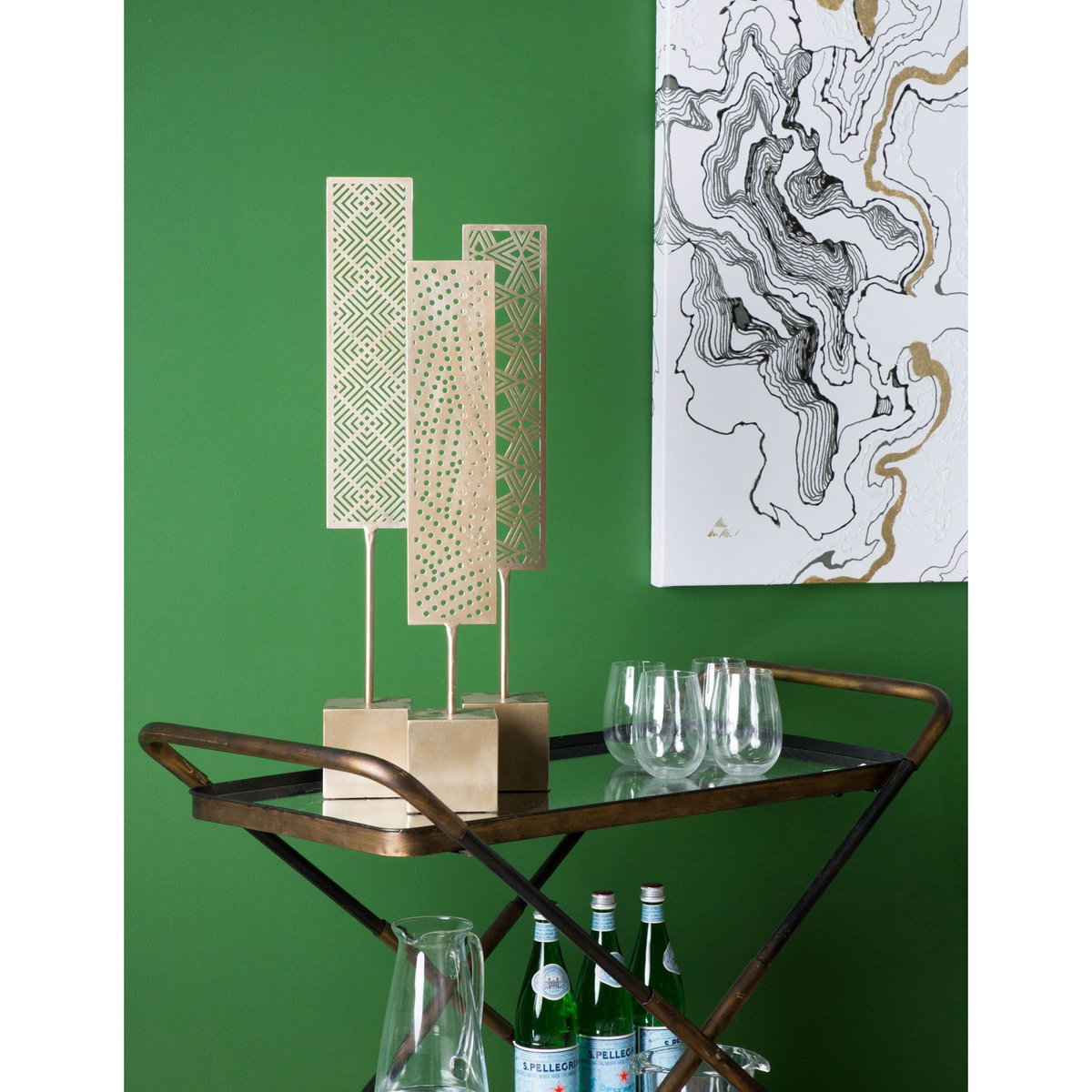 Arondale (Set of 3) 4L x 12W Gold Cutout Decorative Objects, by Mercana, 4" length x 12" width x 28" height View 2