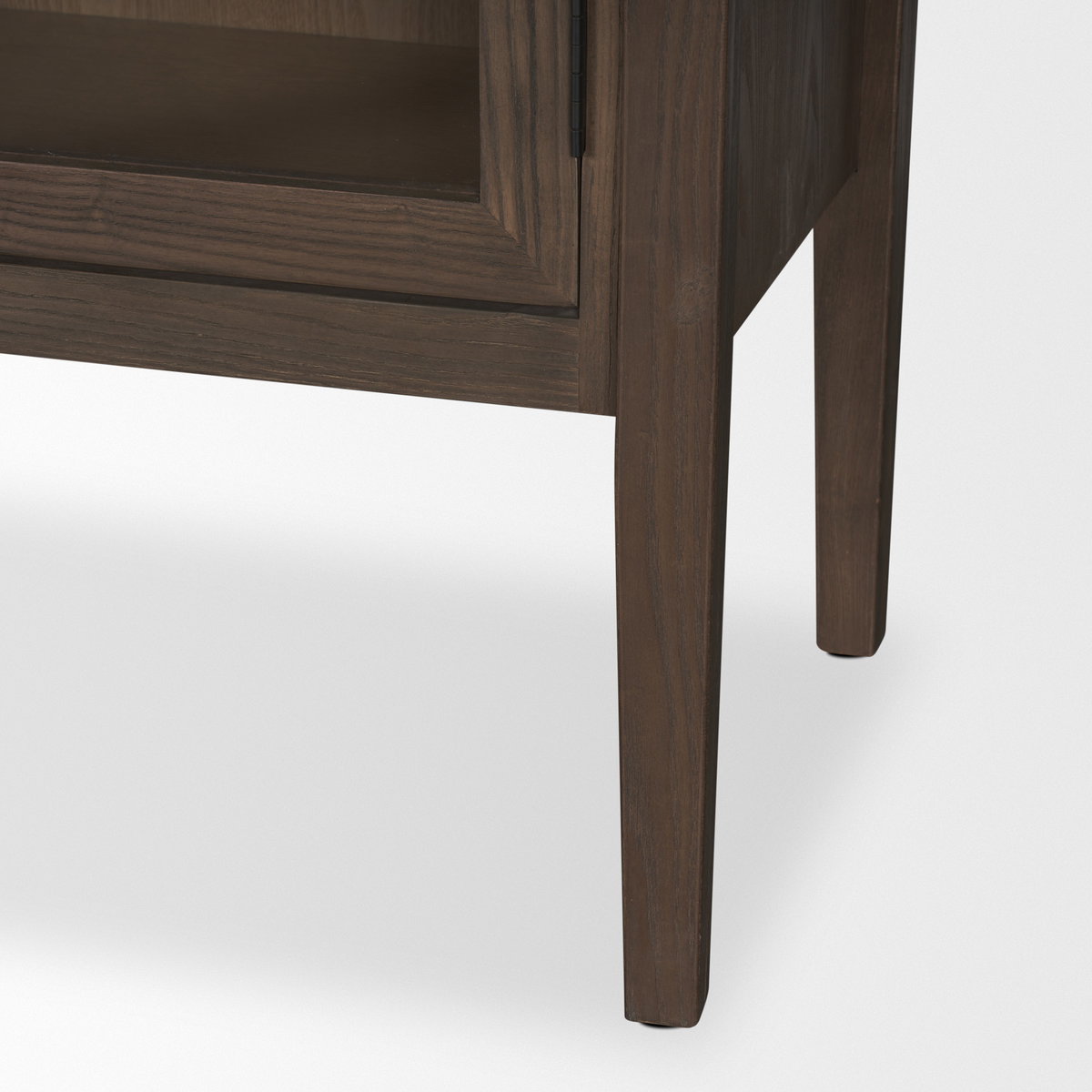 Teva Two Toned Dark with Light Wood Arched Curio Cabinet, Cabinets & Sideboard by Mercana, 39" length x 19" width x 84" height View 13