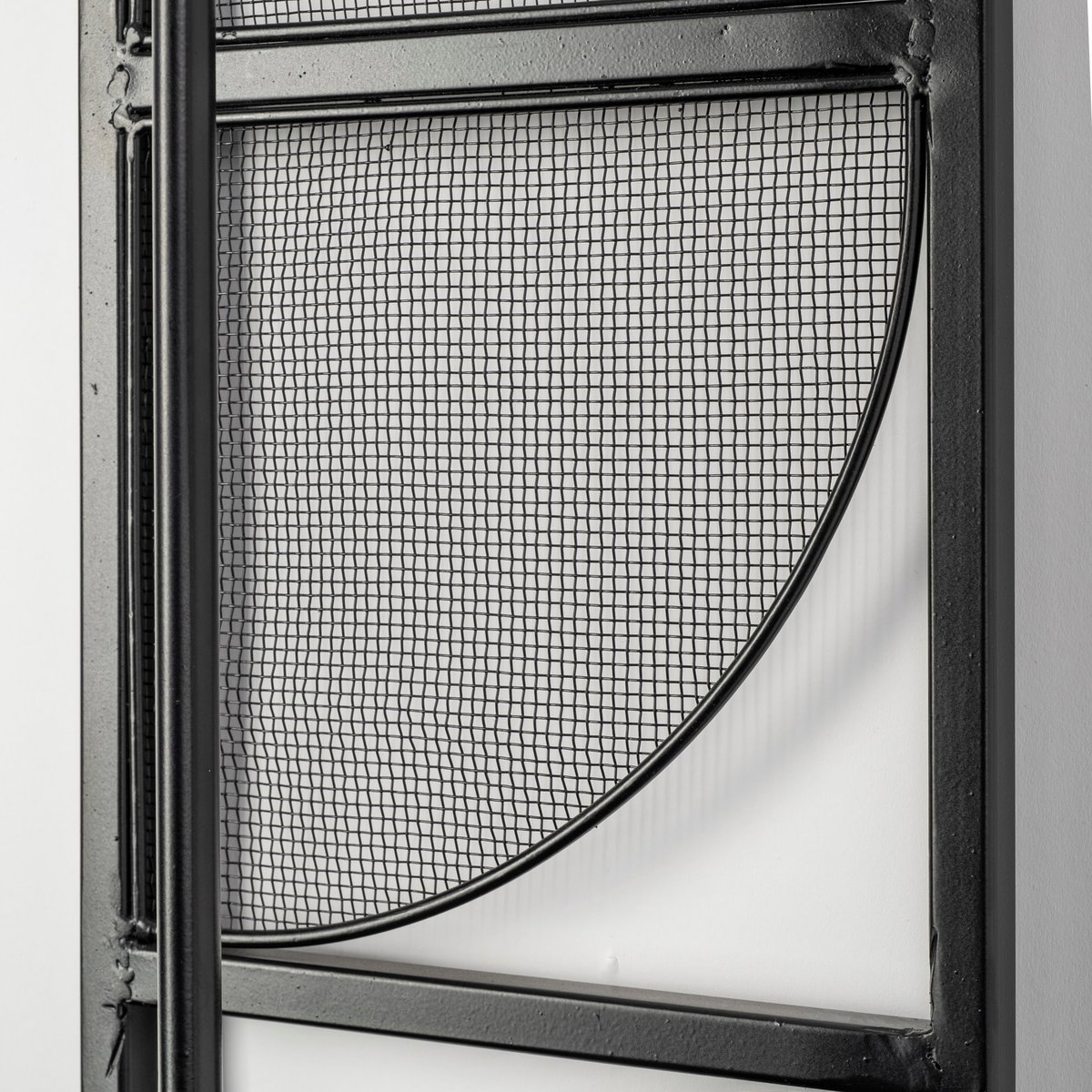 Navin 10x46.5 Black Metal Body White Fabric Shade Rectangular Wall Sconce, by Mercana, 10.04" length x 8.86" width x 46.85" height View 7