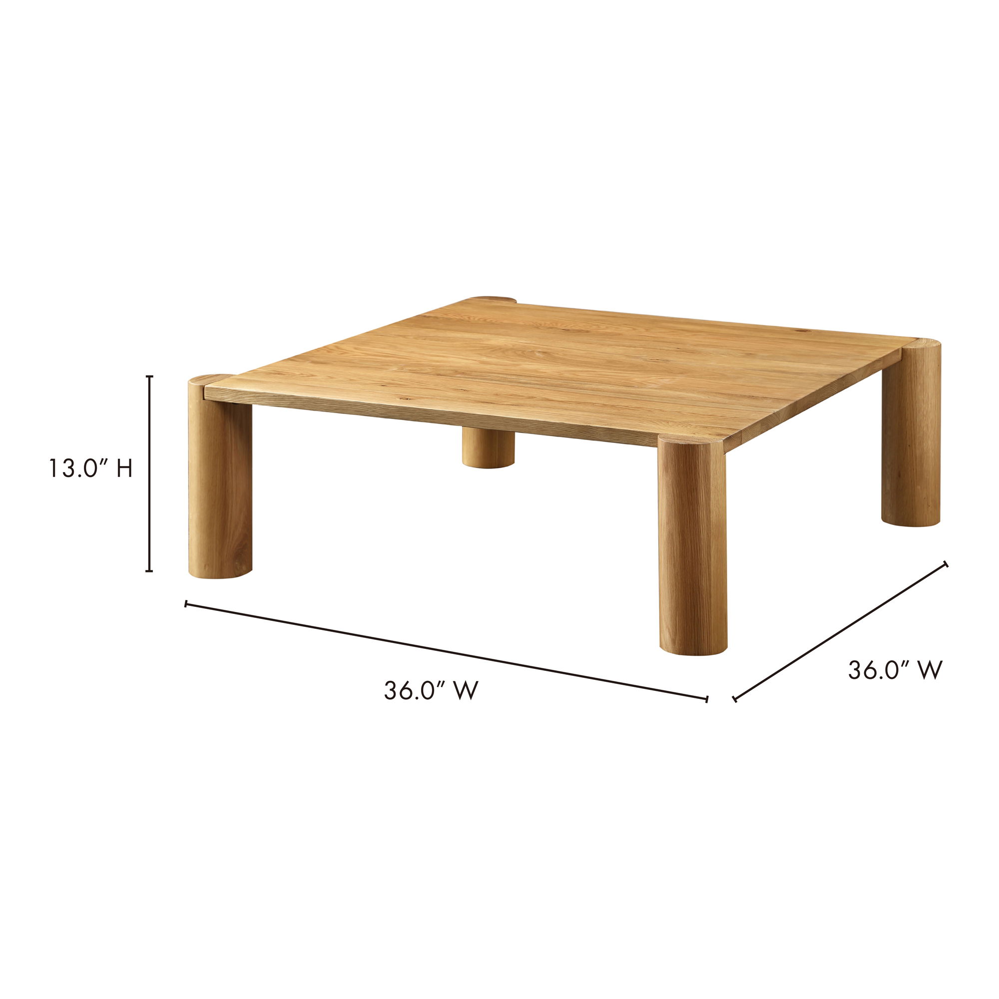 Post Coffee Table White Oak large image 