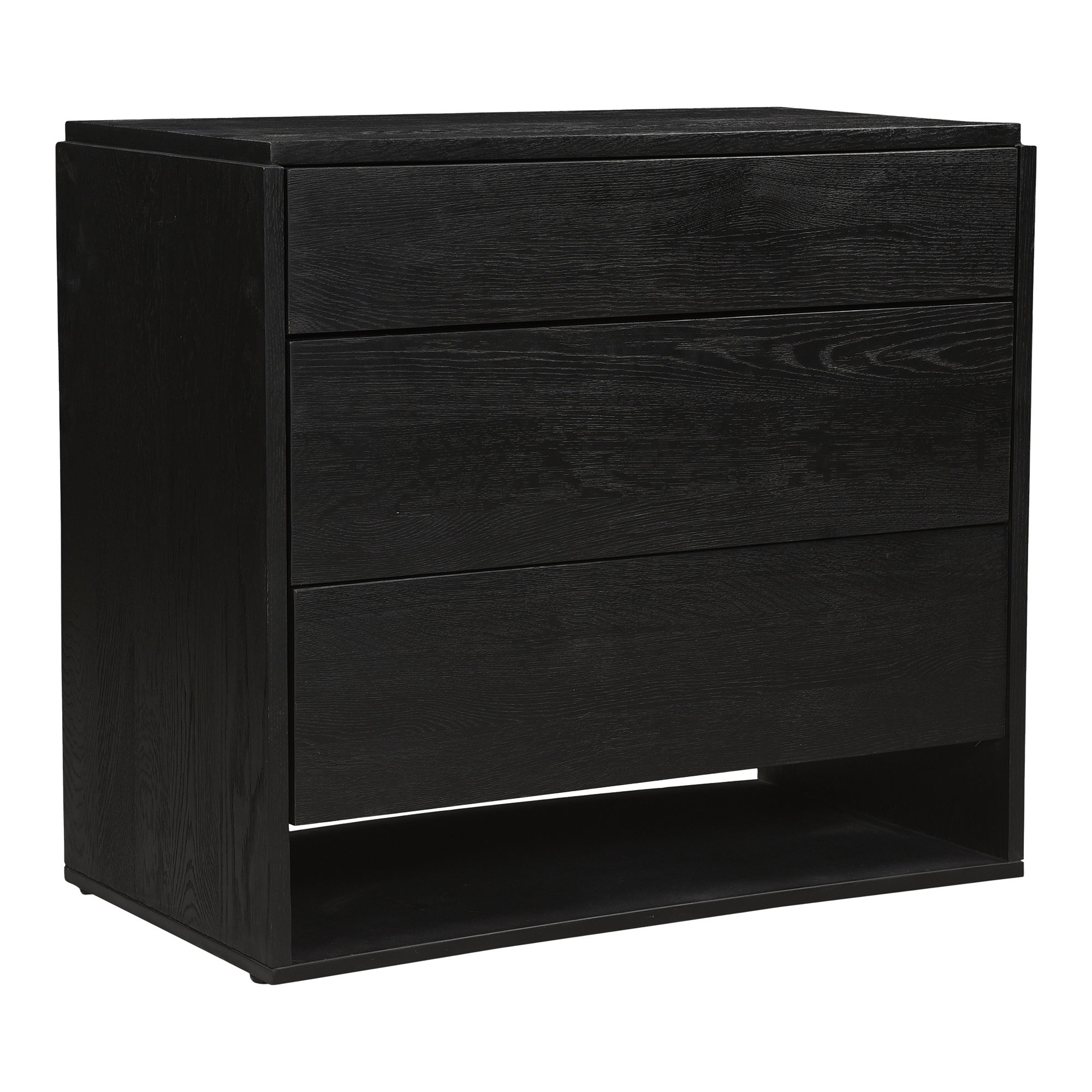 Quinton 3 Drawer Nightstand Black large image 