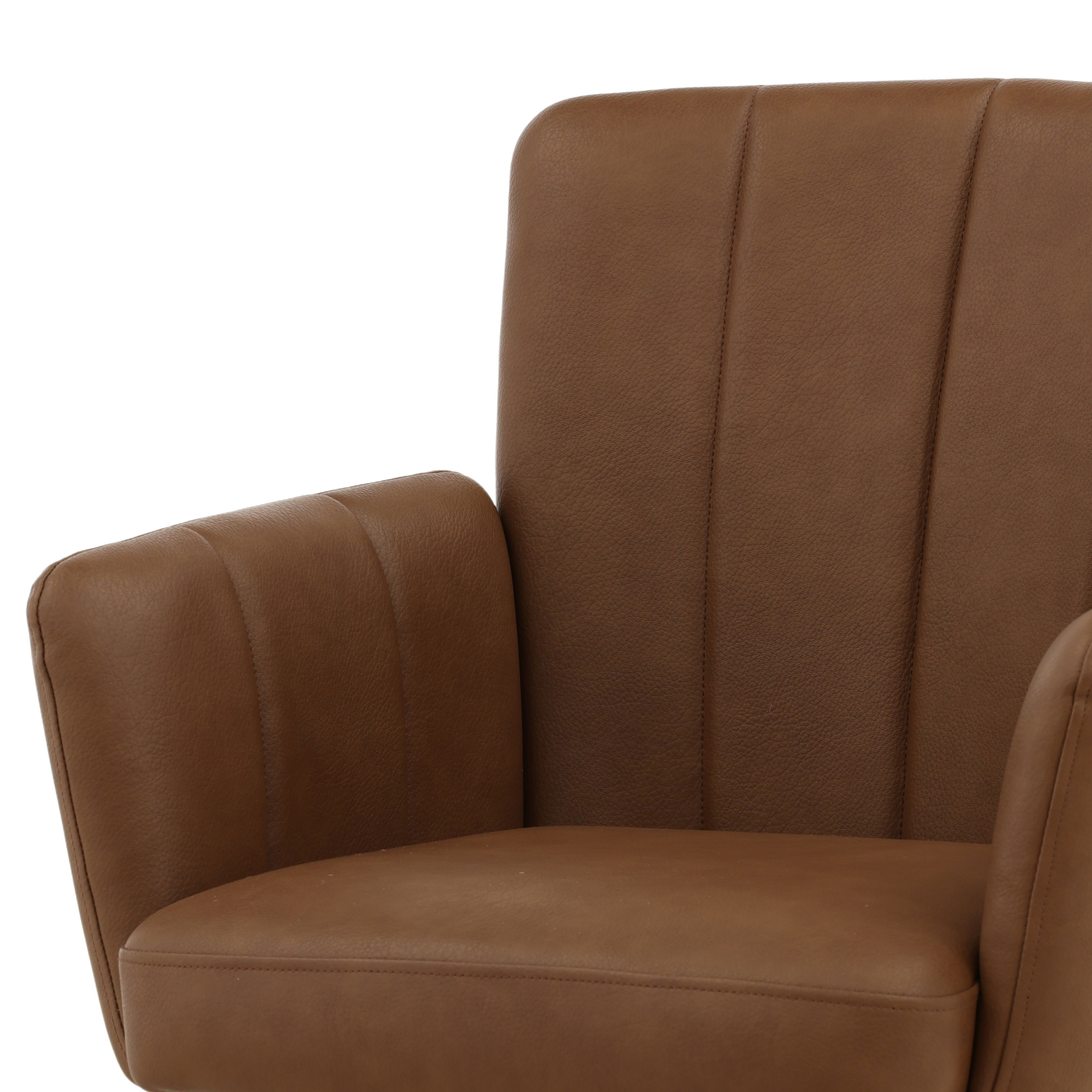 Stefano Dining Chair Set of 2 Cognac, by Dovetail, 23.5" width x 33.25" height x 24.5" depth View 6