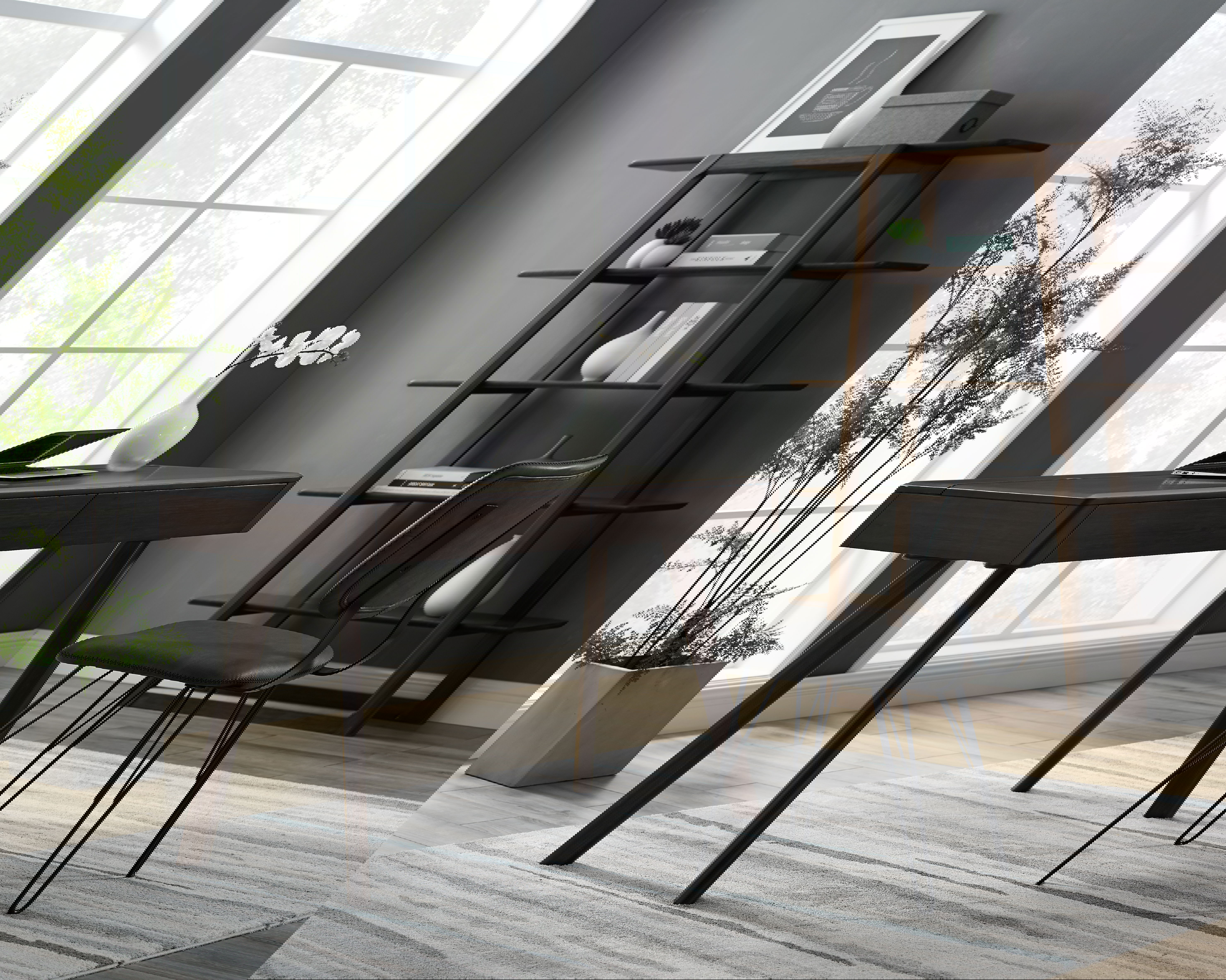 Currant Bookshelf, Black Walnut, File Storage by Greenington, 13.25" length x 46.5" width x 62" height View 9