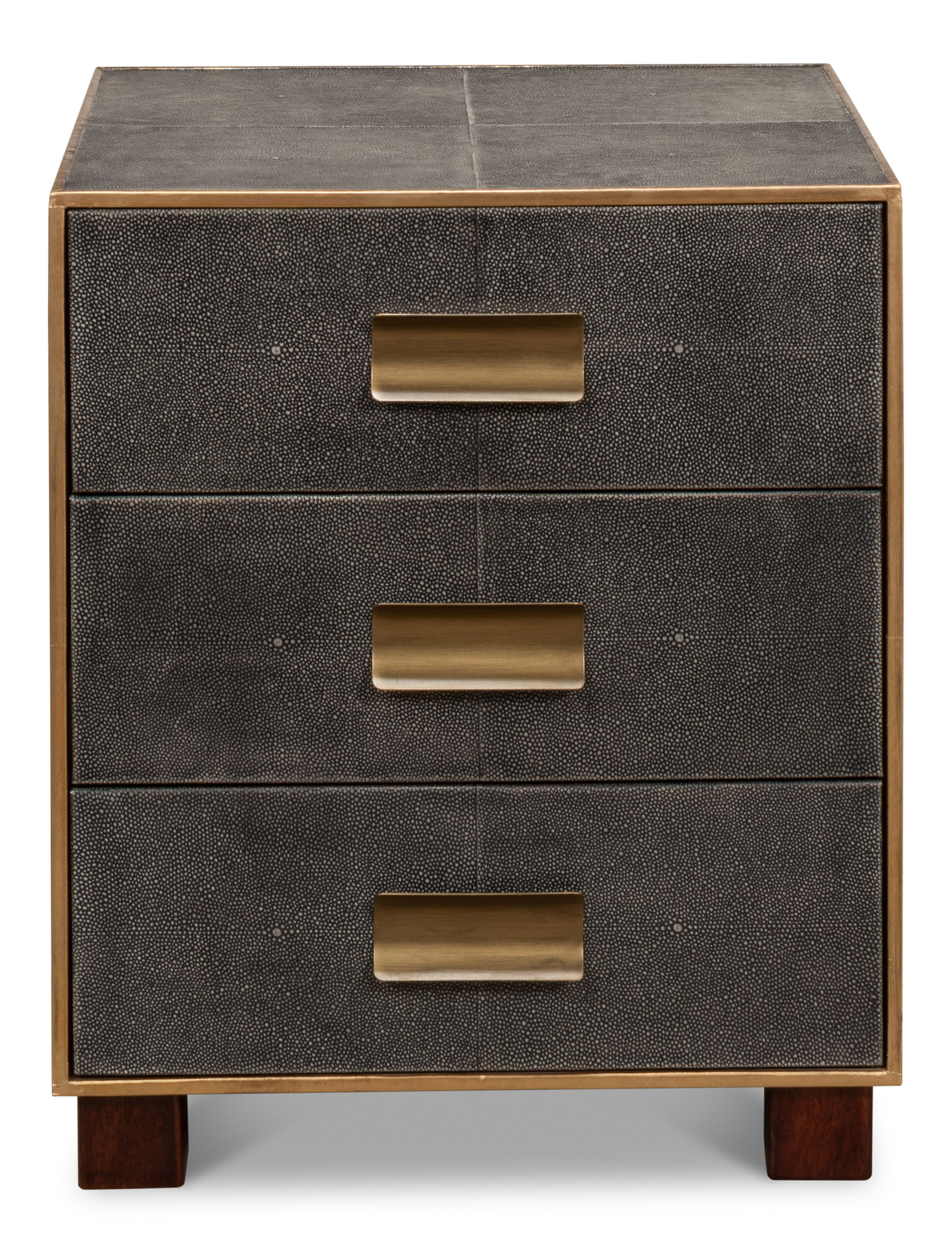 Gideon Shagreen 3 Drawer Side Table, Gry large image 