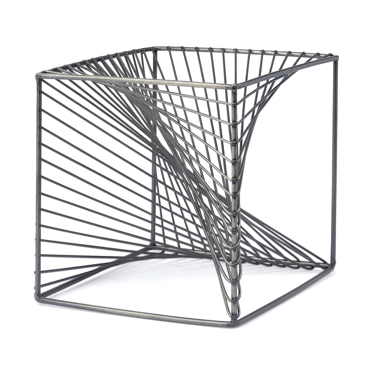Rochon 8L x 8W Gray Metal Decorative Cube, Decorative Object by Mercana, 8.07" length x 8.07" width x 8.07" height View 1