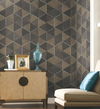 Hexagram Wood Veneer Brown & Black Wallpaper, by York Wall, 24' length x 3' width x 0.02" depth thumbnail 3