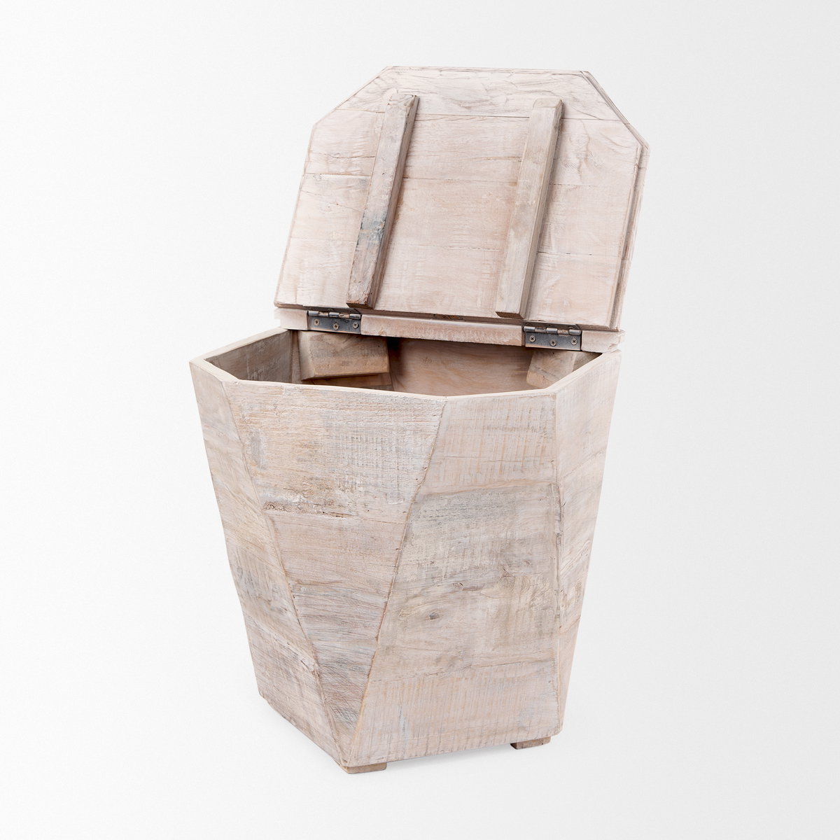 Esagono Octagonal Reclaimed Wood End/Side Table with Storage, Side & End Table by Mercana, 19" length x 19" width x 20.5" height View 7