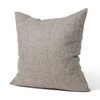 Jacklyn 22x22 Grey Linen Square Decorative Pillow Cover, by Mercana, 22" length x 22" width x 0.2" height thumbnail 1