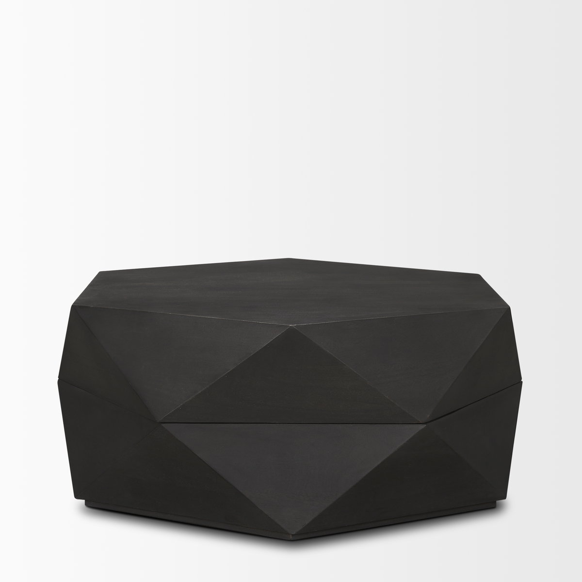 Arreto 36' Hexagonal Hinged Solid Wood Top and Base Coffee Table, by Mercana, 36" length x 36" width x 15" height View 5