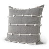 Linda 20x20 Navy And Cream With White Detail Pillow Cover, Decorative Pillow by Mercana, 20" length x 20" width x 0.2" height thumbnail 1
