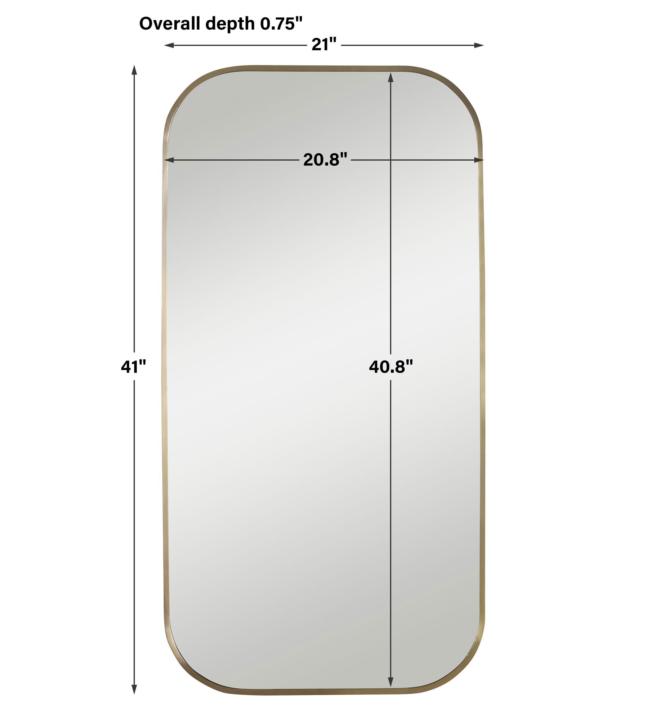 Taft Plated Brass Mirror, by Uttermost, 21" width x 41" height x 0.75" depth View 3
