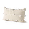 Erica 13x21 Cream With White Detail Decorative Pillow Cover, by Mercana, 13" length x 21" width x 0.2" height thumbnail 1