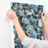 Poppies Black & Blue Metallic Wallpaper thumbnail 5