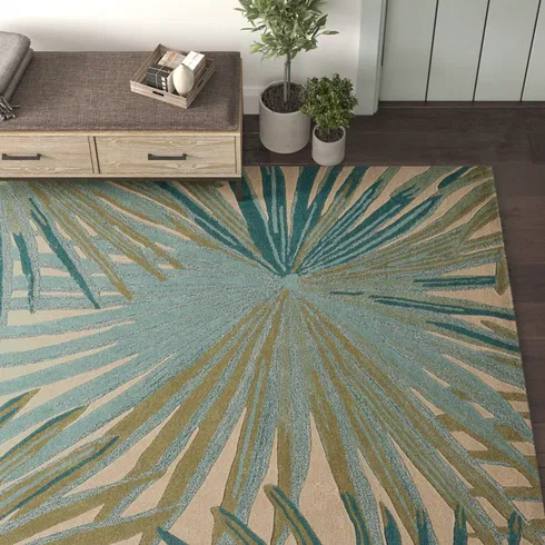Coastal Seaside Hand-Tufted Blue/Green Area Rug