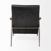 Grosjean Black Leather Wrap Metal Frame Accent Chair, by Mercana, 27.56" length x 37.01" width x 34.65" height thumbnail 8