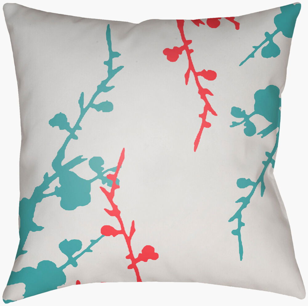 Chinoiserie Floral Accent Pillow, Decorative Pillow by Surya, 18" length x 18" width