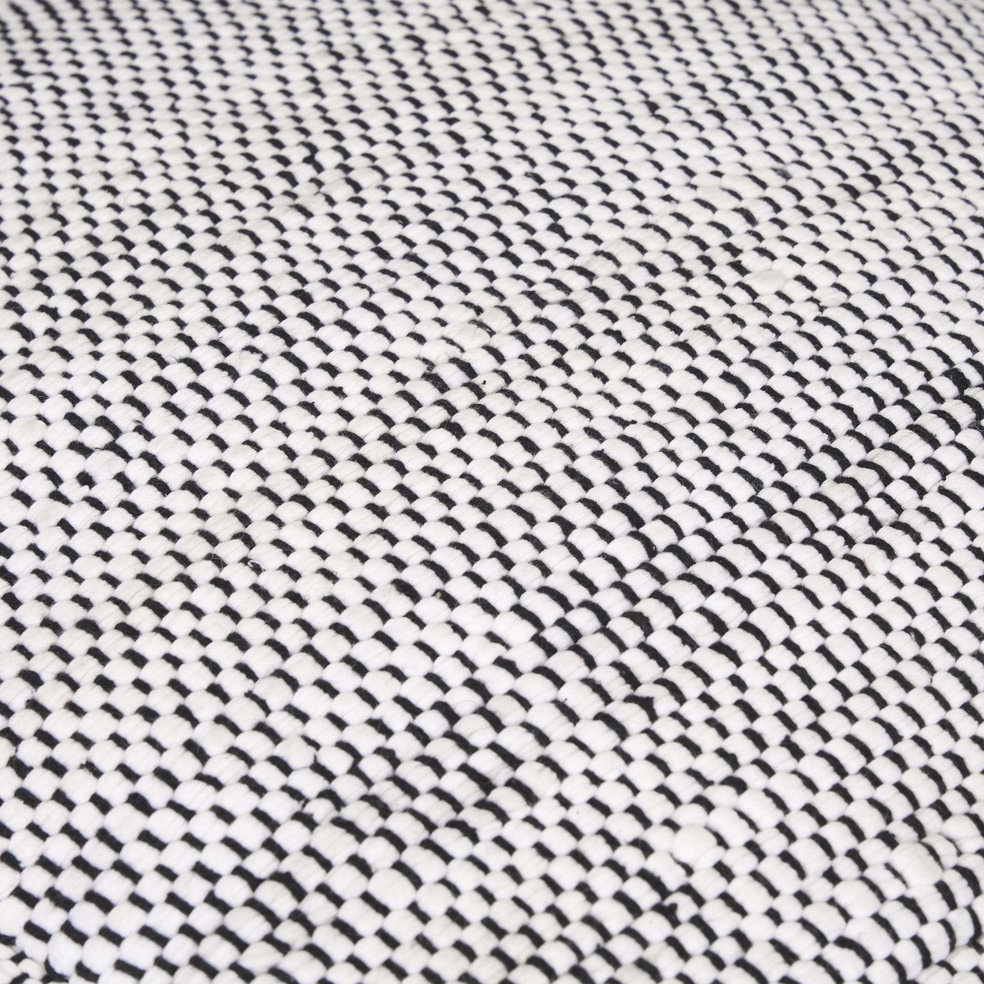 Samiya Jute with White Cotton Pouf, Ottoman by Mercana, 16" length x 16" width x 16" height View 6