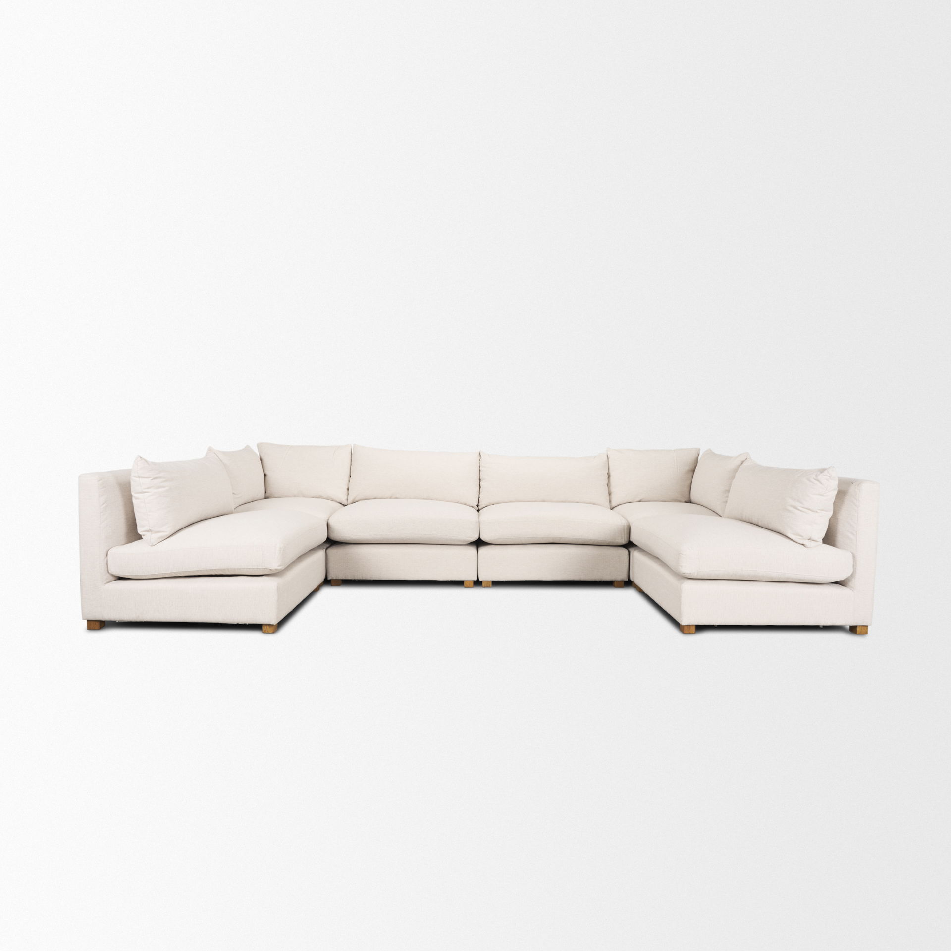 Halston 6 Piece Oatmeal U Shaped Sofa Set large image 