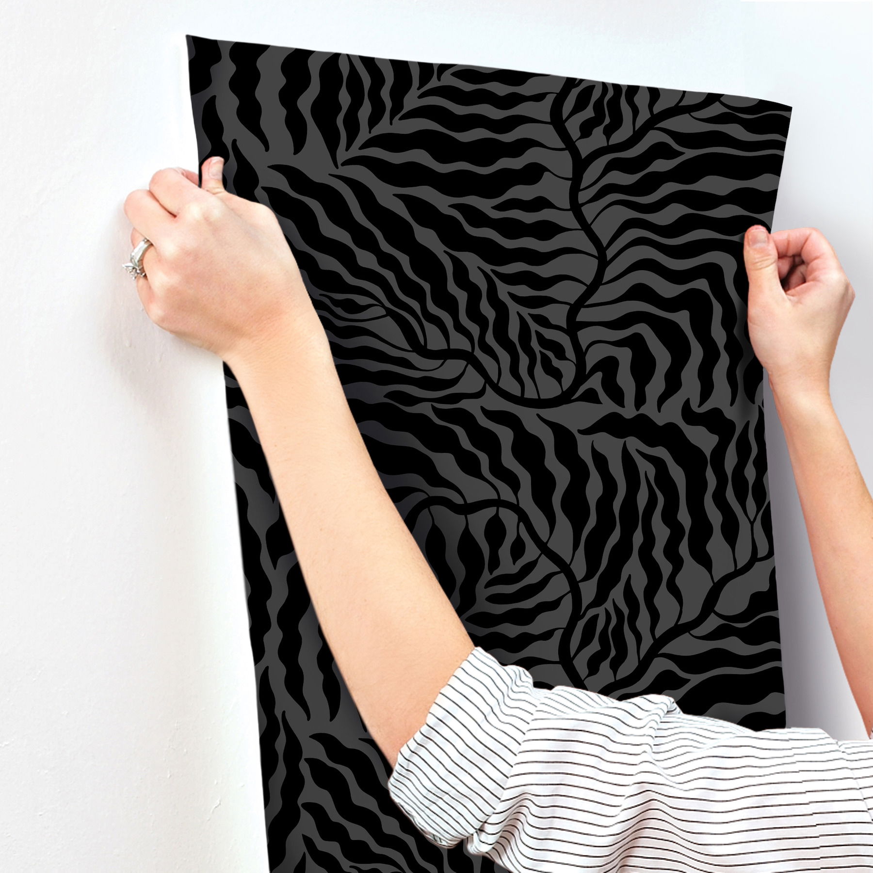 Fern Fronds Black Wallpaper Fern Fronds Black Wallpaper large image
