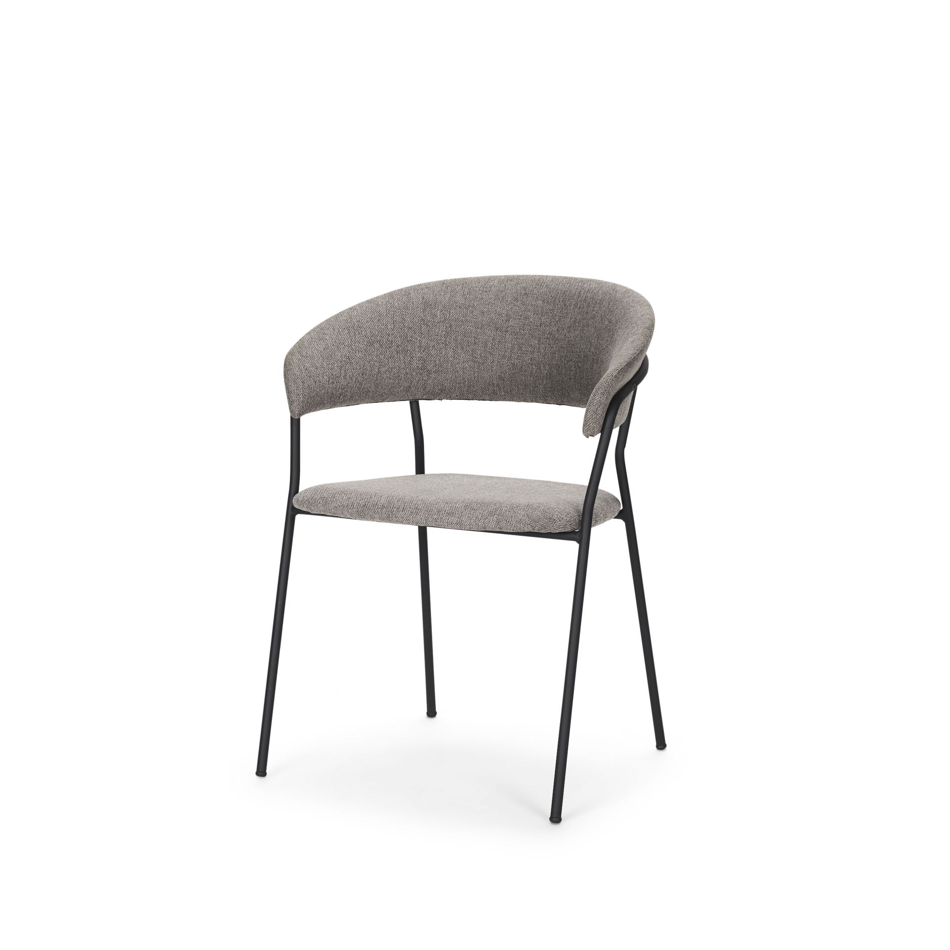 Carolyn Dining Chair with Gray Fabric & Matte Black Metal large image 