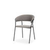Carolyn Dining Chair with Gray Fabric & Matte Black Metal thumbnail 0