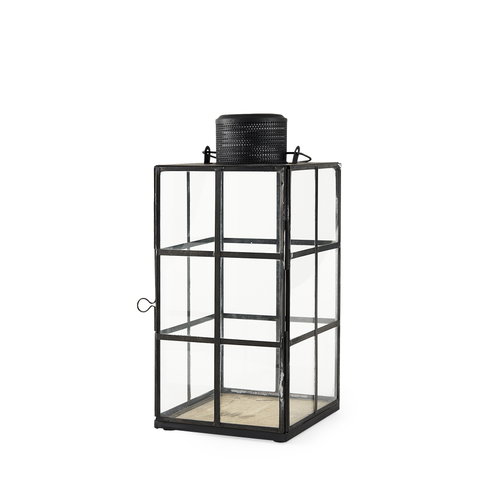 Gamfield Medium Black Metal and Glass Lantern