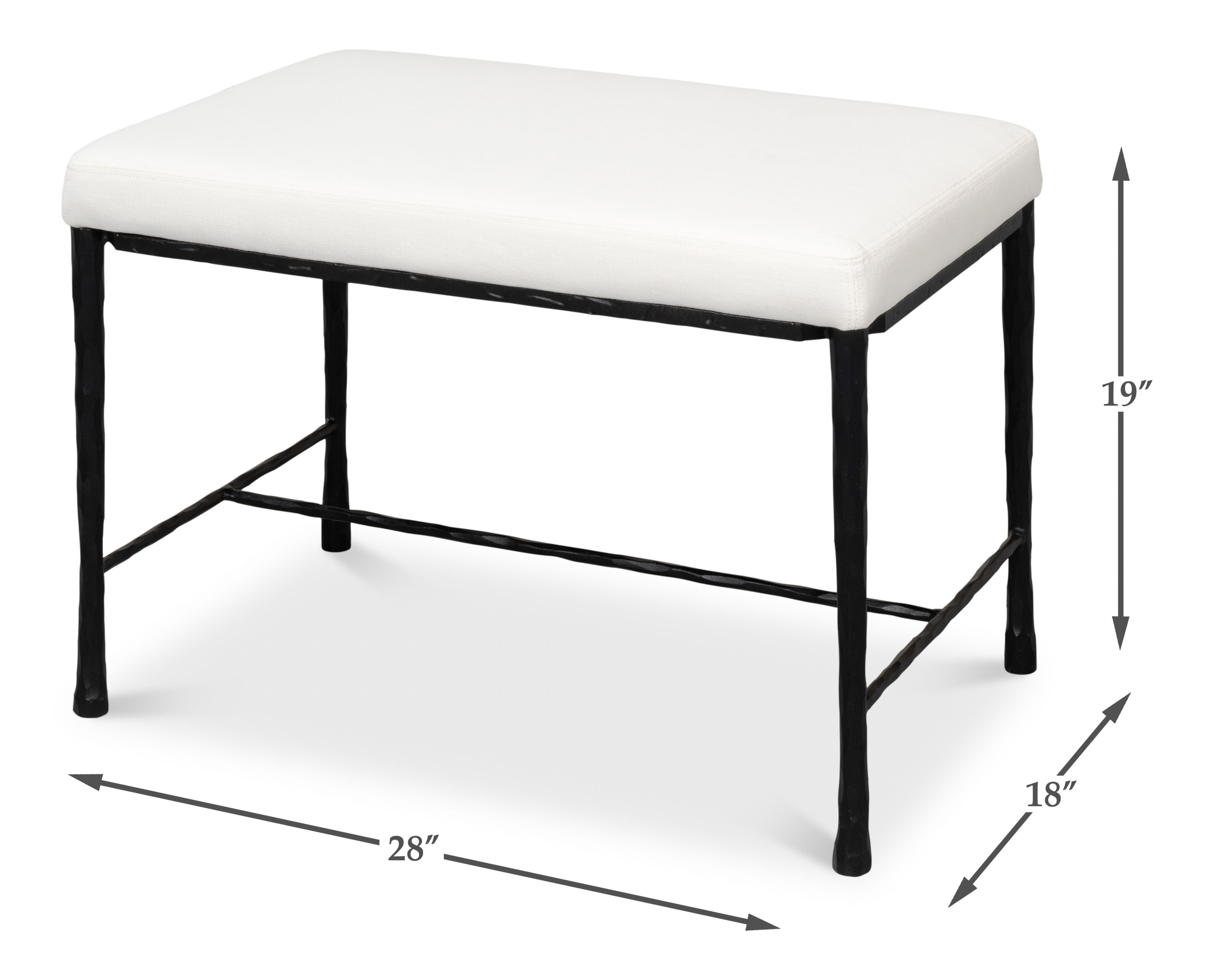 Kings Road Bench, Seating by Sarreid, 30" length x 18" width x 19" height View 13